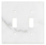 Italian Calacatta Gold Marble Double Toggle Switch Wall Plate / Switch Plate / Cover - Honed-Marble Wall/Switch Plate-American Tile Depot