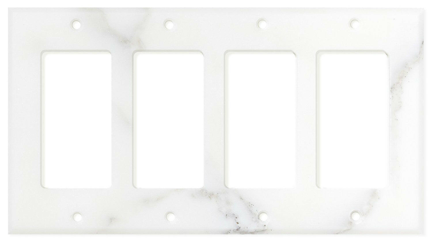 Italian Calacatta Gold Marble Quadruple Rocker Switch Wall Plate / Switch Plate / Cover - Honed-Marble Wall/Switch Plate-American Tile Depot