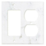 Italian Calacatta Gold Marble Rocker Duplex Switch Wall Plate / Switch Plate / Cover - Honed-Marble Wall/Switch Plate-American Tile Depot