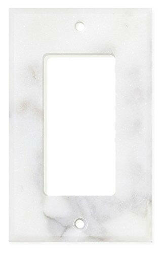 Italian Calacatta Gold Marble Single Rocker Switch Wall Plate / Switch Plate / Cover - Honed-Marble Wall/Switch Plate-American Tile Depot