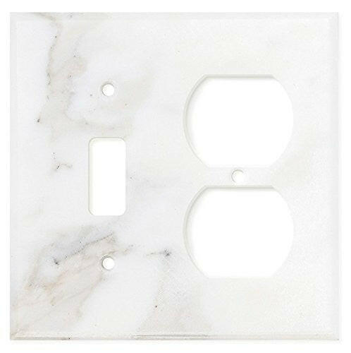 Italian Calacatta Gold Marble Toggle Duplex Switch Wall Plate / Switch Plate / Cover - Polished-Marble Wall/Switch Plate-American Tile Depot