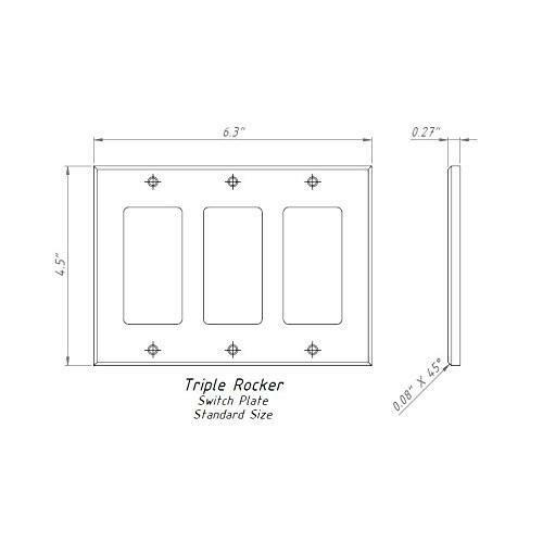 Italian Calacatta Gold Marble Triple Rocker Switch Wall Plate / Switch Plate / Cover - Polished-Marble Wall/Switch Plate-American Tile Depot