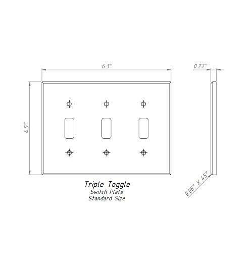 Italian Calacatta Gold Marble Triple Toggle Switch Wall Plate / Switch Plate / Cover - Honed-Marble Wall/Switch Plate-American Tile Depot