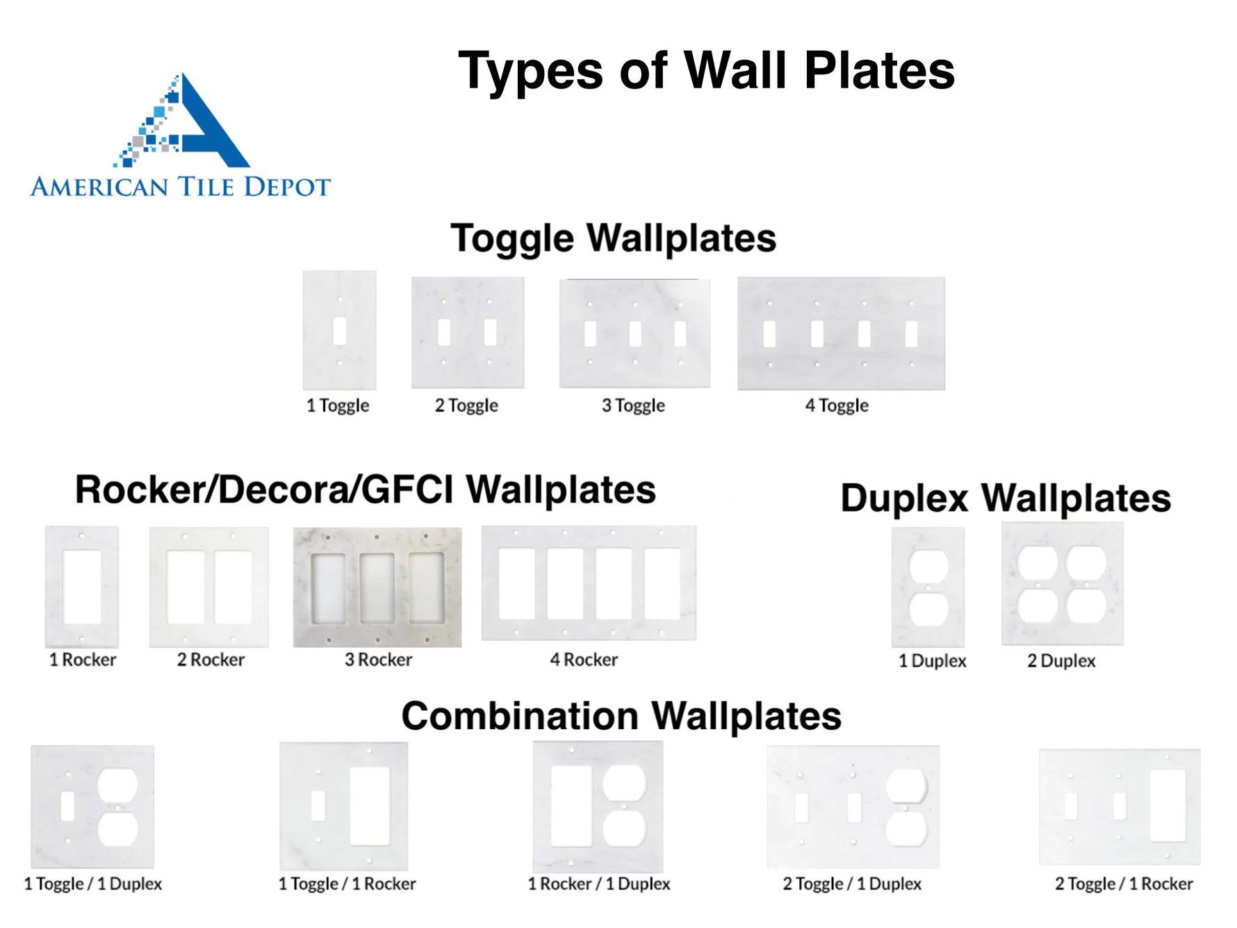 Italian Carrara White Marble Double Duplex Switch Wall Plate / Switch Plate / Cover - Honed-Marble Wall/Switch Plate-American Tile Depot