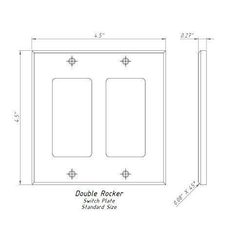 Italian Carrara White Marble Double Rocker Switch Wall Plate / Switch Plate / Cover - Polished-Marble Wall/Switch Plate-American Tile Depot