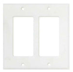 Italian Carrara White Marble Double Rocker Switch Wall Plate / Switch Plate / Cover - Polished-Marble Wall/Switch Plate-American Tile Depot