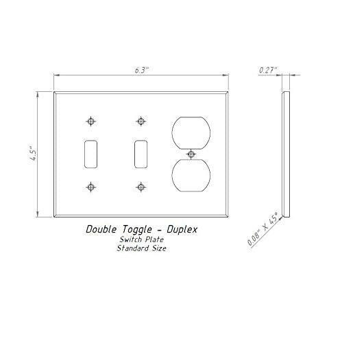 Italian Carrara White Marble Double Toggle Duplex Switch Wall Plate / Switch Plate / Cover - Honed-Marble Wall/Switch Plate-American Tile Depot