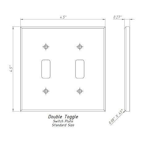 Italian Carrara White Marble Double Toggle Switch Wall Plate / Switch Plate / Cover - Honed-Marble Wall/Switch Plate-American Tile Depot