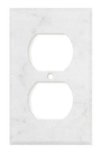 Italian Carrara White Marble Single Duplex Switch Wall Plate / Switch Plate / Cover - Honed-Marble Wall/Switch Plate-American Tile Depot