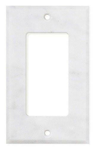 Italian Carrara White Marble Single Rocker Switch Wall Plate / Switch Plate / Cover - Honed-Marble Wall/Switch Plate-American Tile Depot