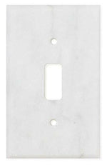 Italian Carrara White Marble Single Toggle Switch Wall Plate / Switch Plate / Cover - Honed-Marble Wall/Switch Plate-American Tile Depot