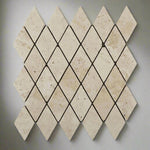 Ivory Travertine 2 X 4 Tumbled Diamond Mosaic Tile-Travertine Mosaic-American Tile Depot