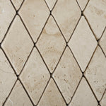 Ivory Travertine 2 X 4 Tumbled Diamond Mosaic Tile-Travertine Mosaic-American Tile Depot