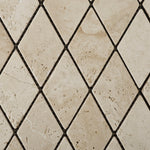 Ivory Travertine 2 X 4 Tumbled Diamond Mosaic Tile-Travertine Mosaic-American Tile Depot