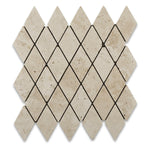 Ivory Travertine 2 X 4 Tumbled Diamond Mosaic Tile-Travertine Mosaic-American Tile Depot