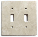 Ivory Travertine Double Toggle Switch Wall Plate / Switch Plate / Cover - Honed-Travertine Wall/Switch Plate-American Tile Depot