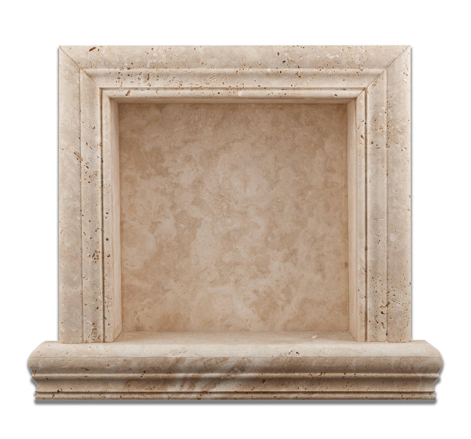 Ivory Travertine Hand-Made Custom Shampoo Niche / Shelf - SMALL - Honed-Accessories-American Tile Depot