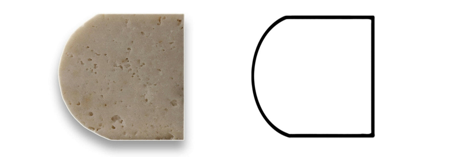 Ivory Travertine Honed 1 X 12 Dome Liner-Travertine Molding/Trim-American Tile Depot