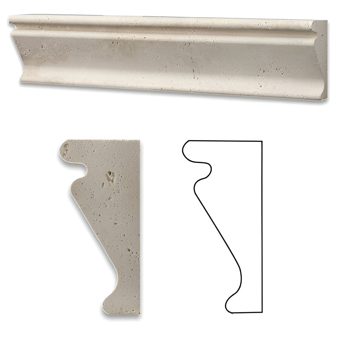 Ivory Travertine Honed Crown - Mercer Molding Trim-Travertine Molding/Trim-American Tile Depot