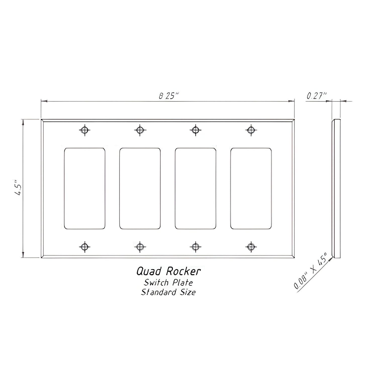 Ivory Travertine Quadruple Rocker Switch Wall Plate / Switch Plate / Cover - Honed-Travertine Wall/Switch Plate-American Tile Depot