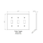 Ivory Travertine Triple Toggle Switch Wall Plate / Switch Plate / Cover - Honed-Travertine Wall/Switch Plate-American Tile Depot