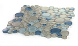 Lucy Cielo Polished Circular Glass Mosaic Tile