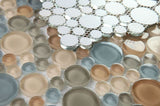 Lucy Forest Polished Circular Glass Mosaic Tile