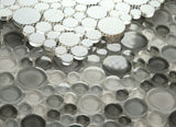 Lucy Cloudy Glossy Circular Glass Mosaic Tile