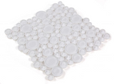 Lucy Snow Polished Circular Glass Mosaic Tile