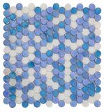 Summer Beach Penny Circular Glass Mosaic Tile