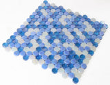 Summer Beach Penny Circular Glass Mosaic Tile