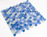 Summer Beach Penny Circular Glass Mosaic Tile