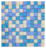 1 x 1 Aquarius Beach Square Glass Mosaic Tile-Glass Mosaic-American Tile Depot