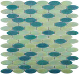 Summer Green Oval Glass Mosaic Tile