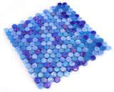 Summer Ocean Penny Circular Glass Mosaic Tile