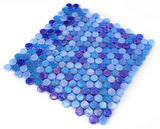 Summer Ocean Penny Circular Glass Mosaic Tile