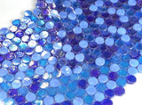 Summer Ocean Penny Circular Glass Mosaic Tile