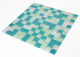 1 x 1 Aquarius Spring Square Glass Mosaic Tile-Glass Mosaic-American Tile Depot