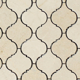 Crema Marfil Marble Polished Lantern Arabesque Mosaic Tile