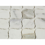 Calacatta Gold Marble Polished Lantern Arabesque Mosaic Tile