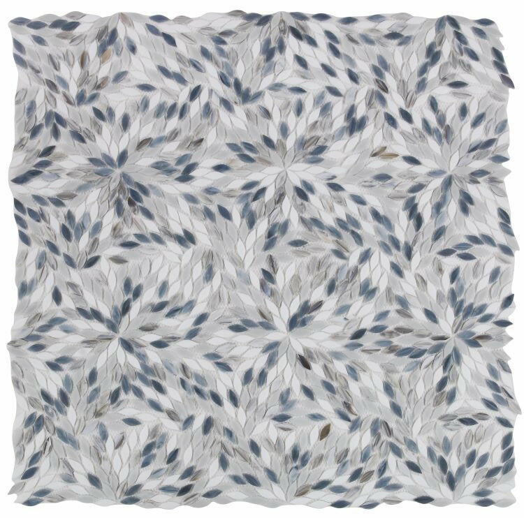 Laurel Beach Flower Glass Mosaic Tile-Glass Mosaic-American Tile Depot