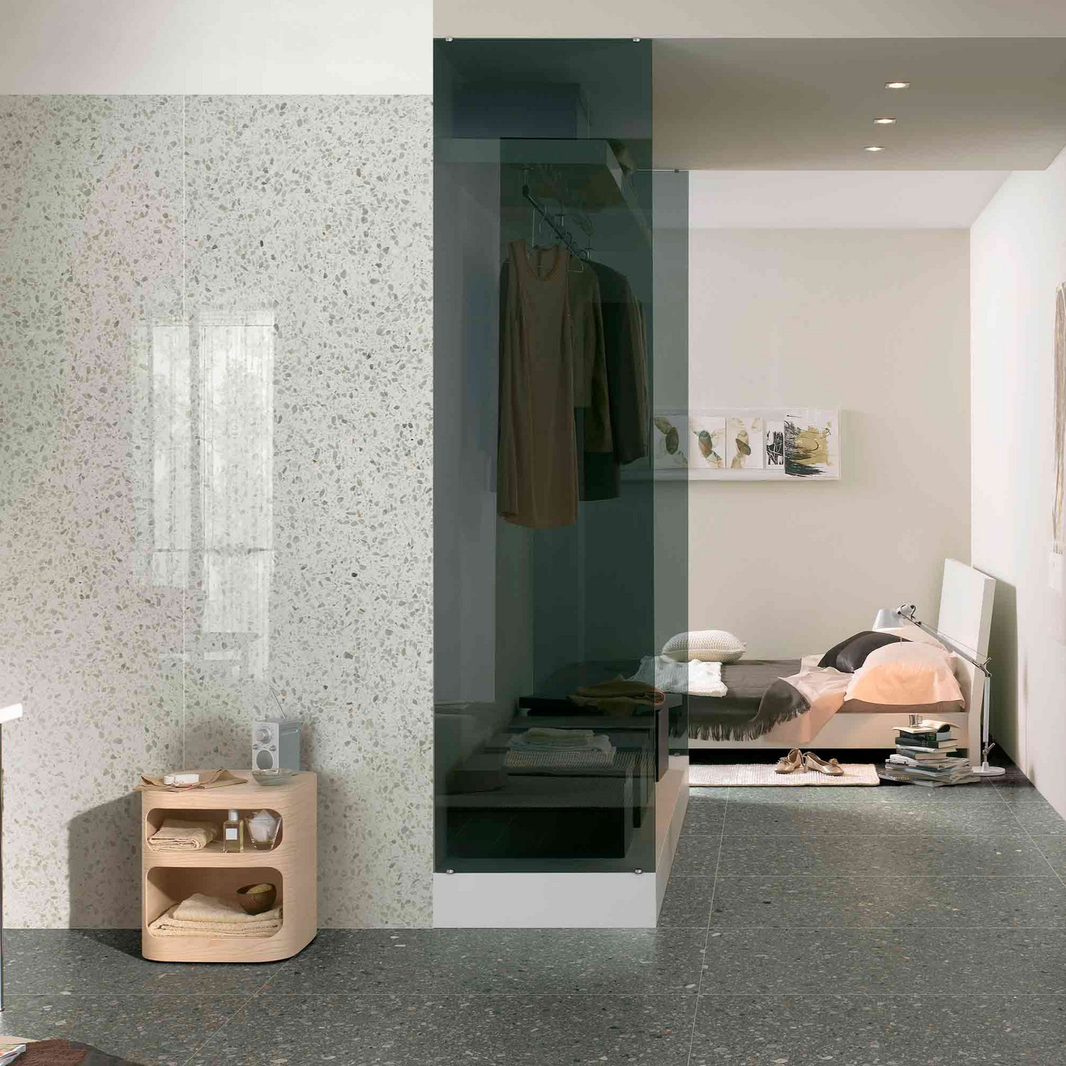 24 X 48 Veneziane Castello Luc Glossy Terrazzo Look Porcelain Tile