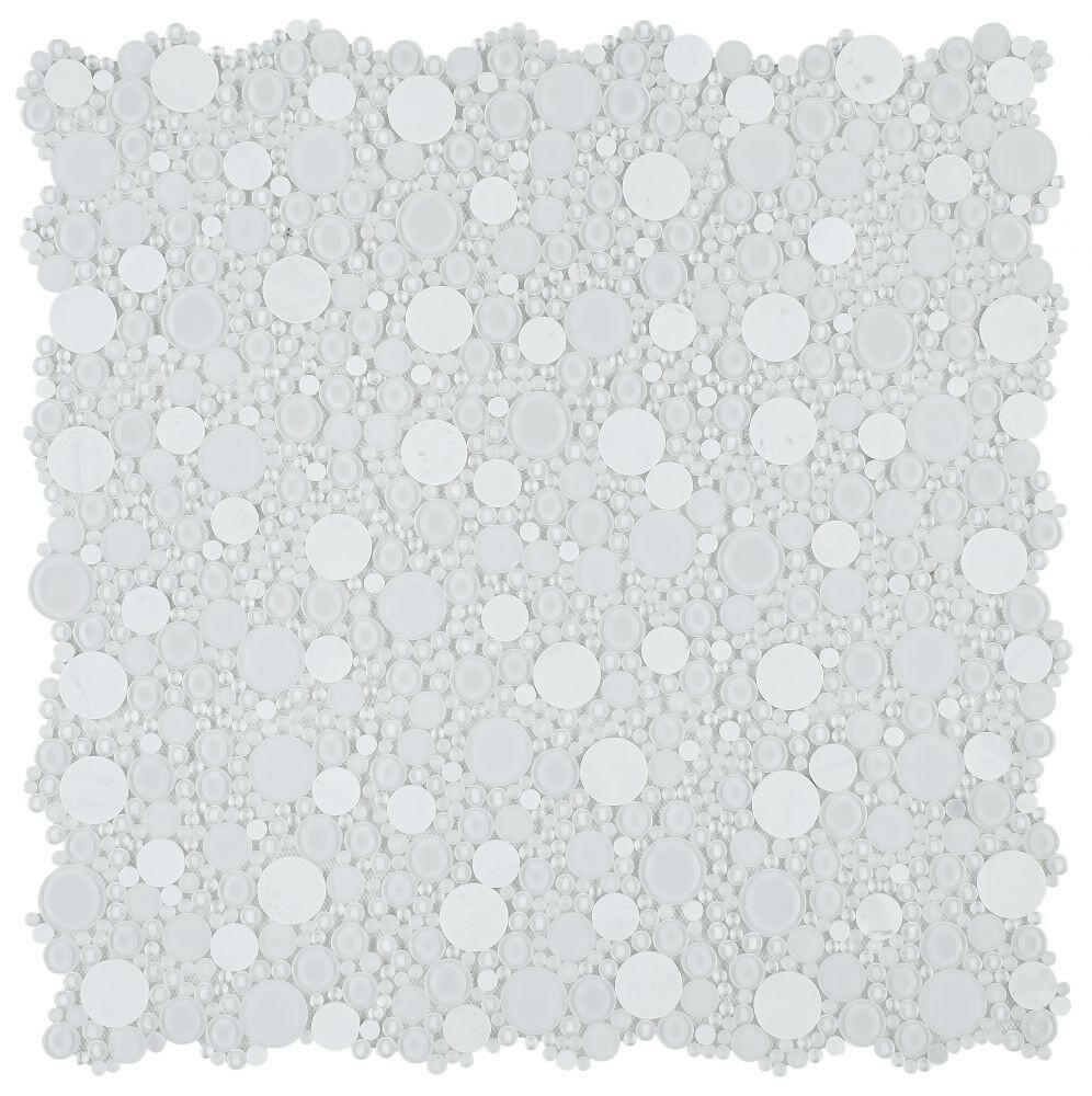 Lucy Carrara Circular Mosaic Tile-Mixed Mosaic-American Tile Depot