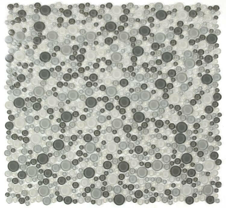 Lucy Cloudy Glossy Circular Glass Mosaic Tile-Glass Mosaic-American Tile Depot