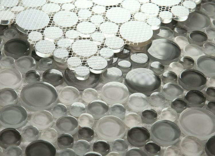 Lucy Cloudy Glossy Circular Glass Mosaic Tile-Glass Mosaic-American Tile Depot