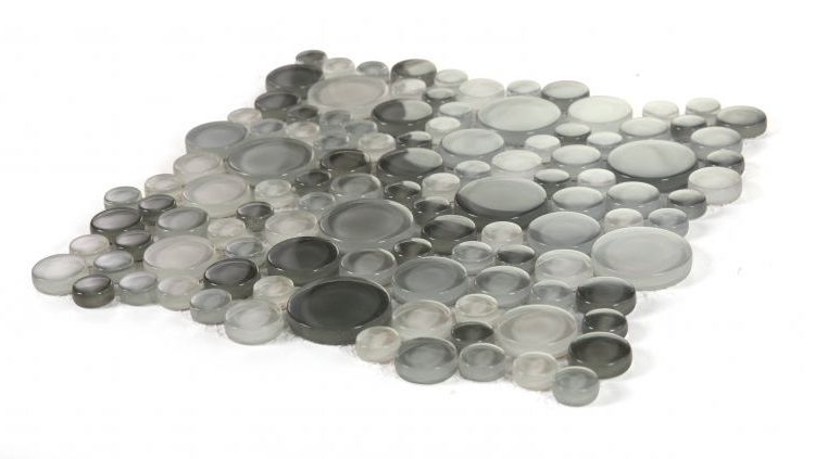 Lucy Cloudy Glossy Circular Glass Mosaic Tile-Glass Mosaic-American Tile Depot