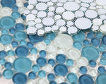 Lucy Ocean Circular Glass Mosaic Tile-Glass Mosaic-American Tile Depot