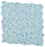 Lucy Shimmer Blue Circular & Pebble Glass Mosaic Tile-Glass Mosaic-American Tile Depot