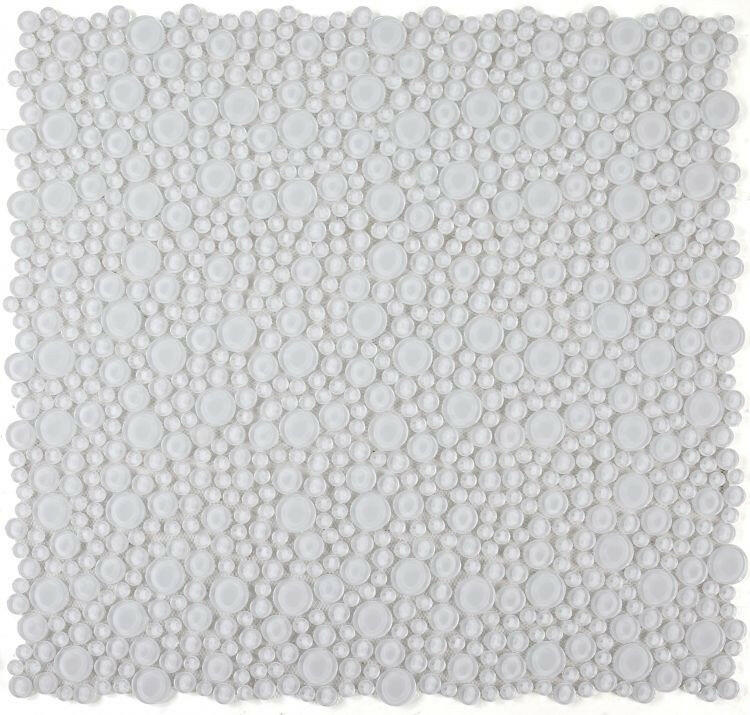 Lucy Snow Polished Circular Glass Mosaic Tile-Glass Mosaic-American Tile Depot