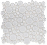 Lucy Snow Polished Circular Glass Mosaic Tile-Glass Mosaic-American Tile Depot